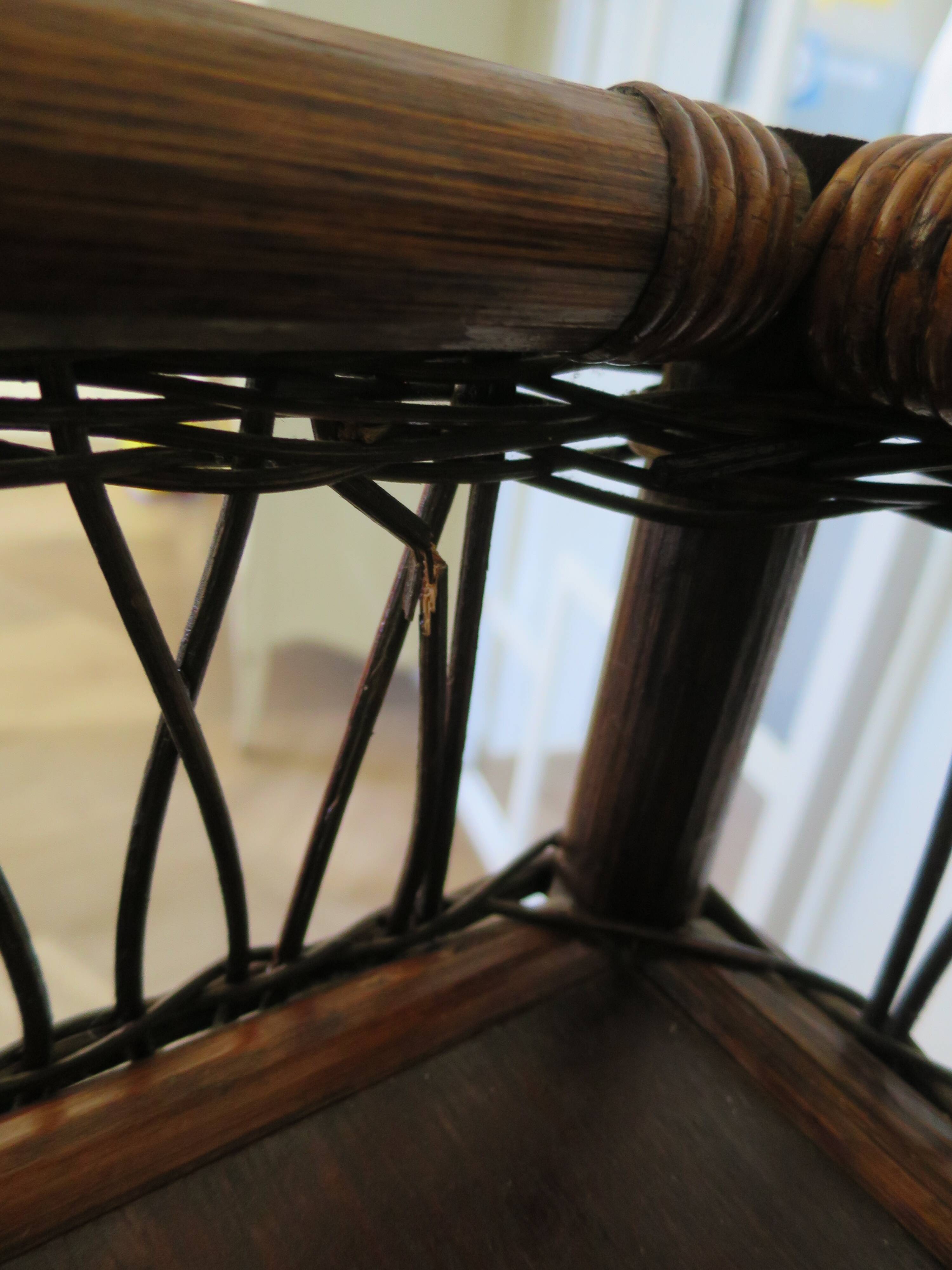 Bookcase - Bibus - 3 levels - woven rattan - bamboo - Vintage - 70s