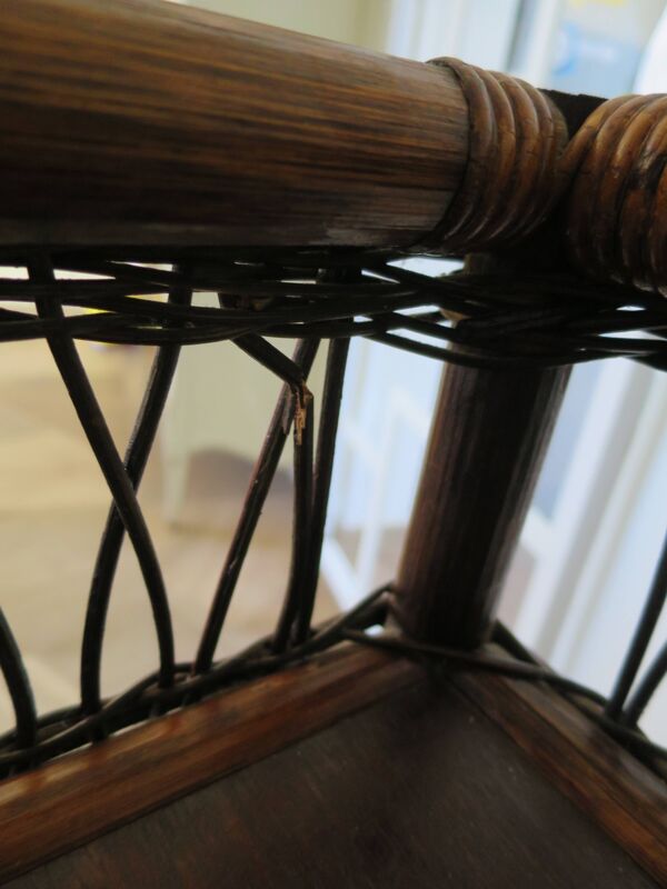 Bibliothèque - Bibus-3 niveaux-rotin tressé -bambou-Vintage-années 70