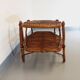 Table basse avec plateau porte-revue en rotin vintage des années 60
