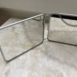 Vintage horizontal triptych barber mirror