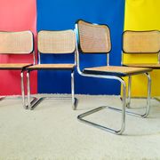 Series of 4 chairs B32, Marcel Breuer design