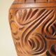 Wood effect sculpted ceramic vase