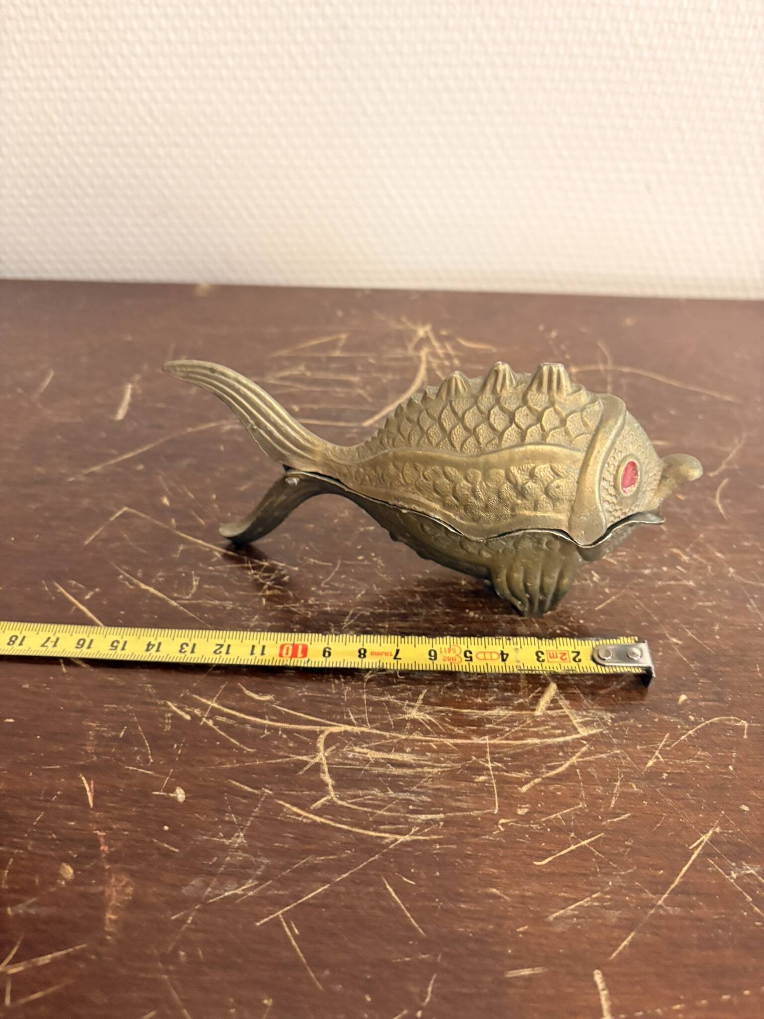Vintage Articulated Ashtray Fish Golden Brass 1970