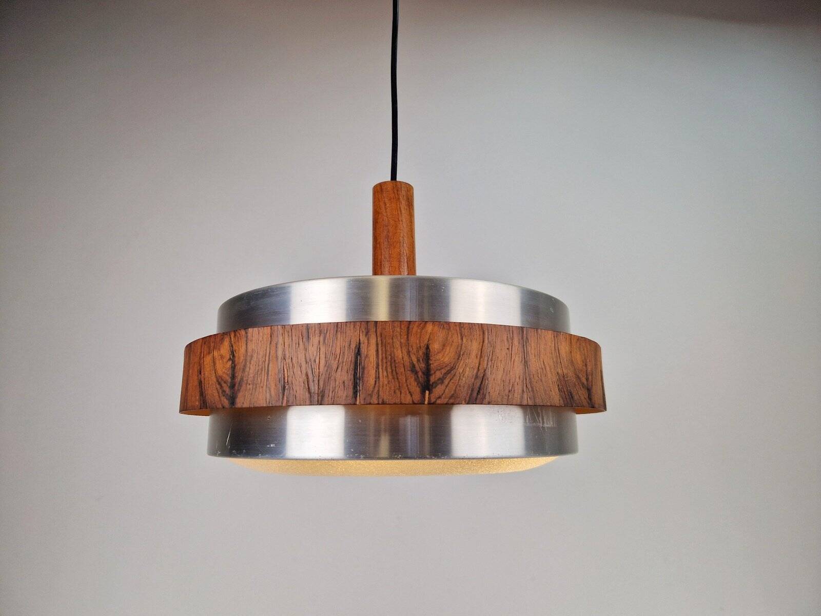 Vintage Scandinavian Pendant Lamp in Teak, 1960s