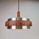 Vintage Scandinavian Pendant Lamp in Teak, 1960s