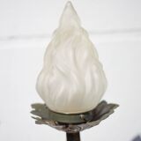Lampe torche murale fer forgé globe flamme, applique murale fer forgé vintage, médiéval