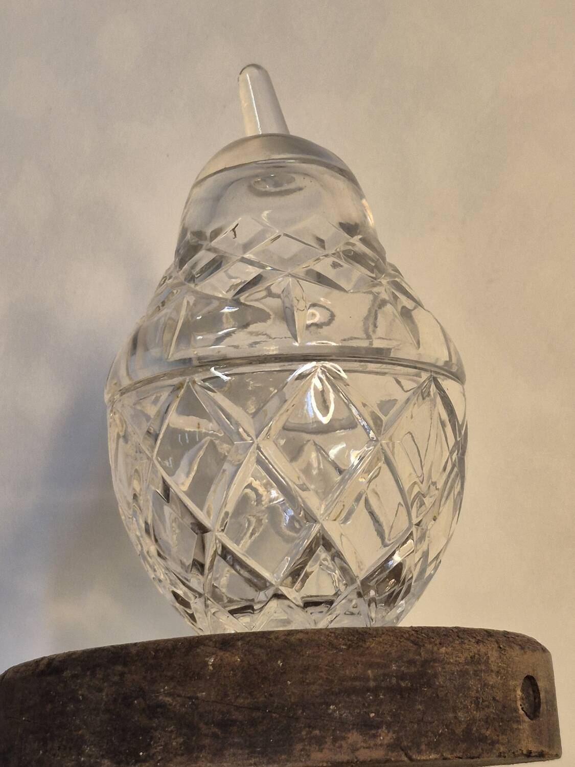 Crystal pear candy bowl