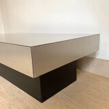 70s coffee table in brushed aluminum