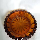 Amber glass ashtray