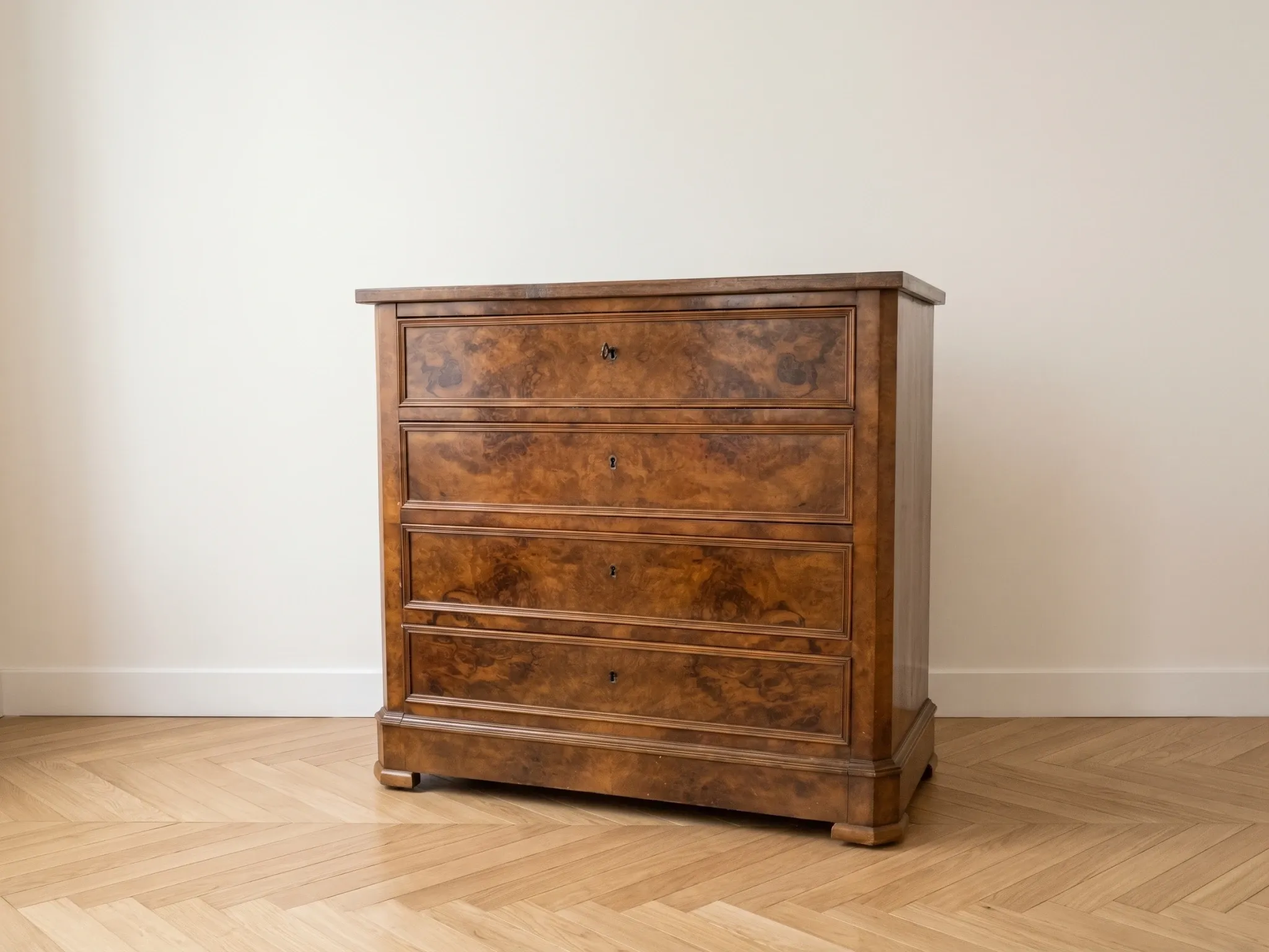 Antique walnut chest of drawers