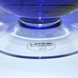Vintage blue crystal salad bowl from the lancel paris brand