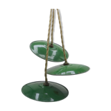 Trio of enamelled sheet metal suspensions