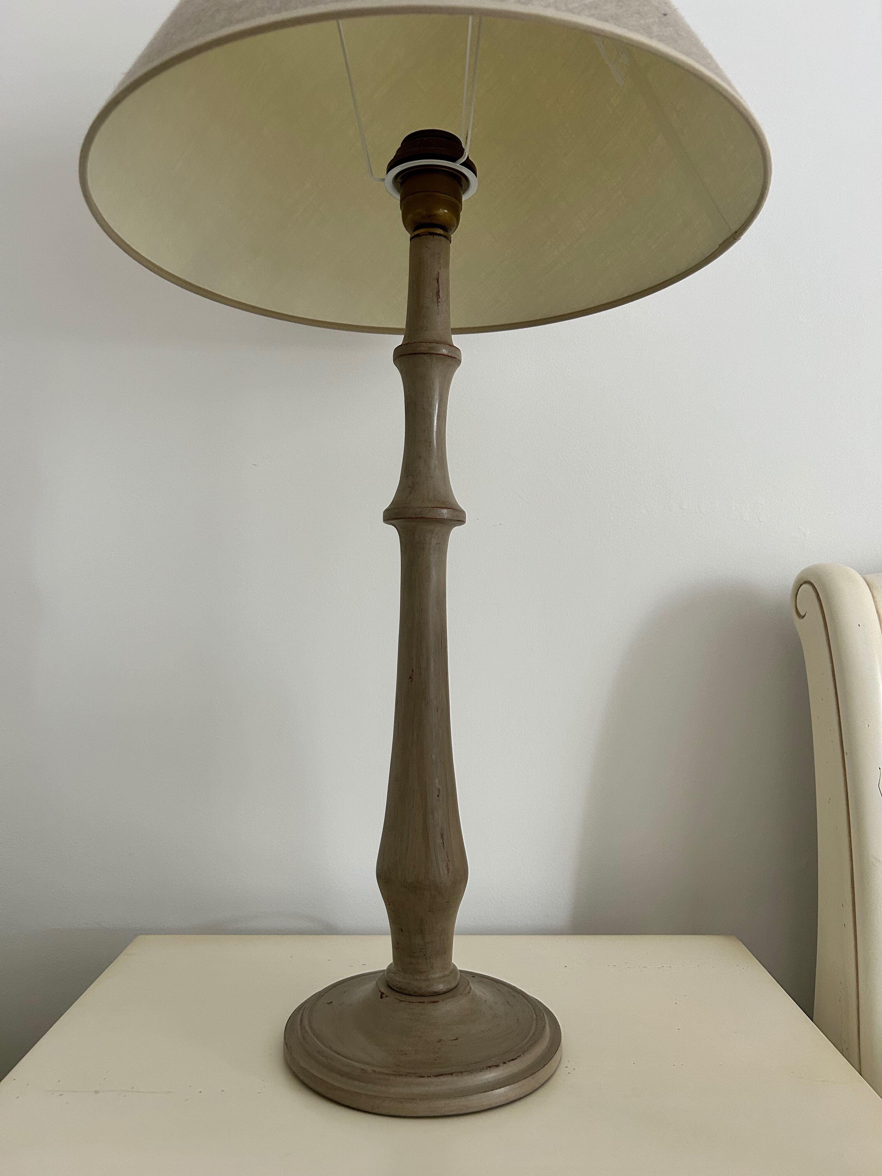 Two magnificent wooden bedside lamps