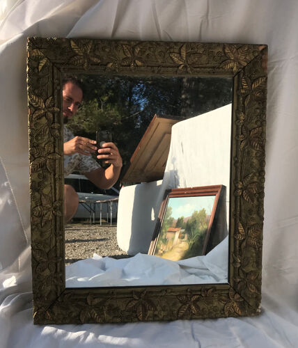 Miroir avec cadre à feuille