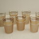 7 pink and gold vintage glass liquor glasses