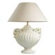 Pair of table lamps with antique look and brushed brass finish.