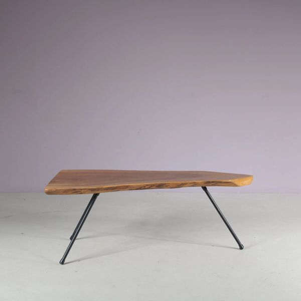Table basse en tronc d'arbre des années 1950 dans le style Aubock d'Autriche