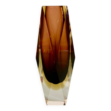 Facet-cut Murano vase attributed to Mandruzzato, Italy, 1960s.
