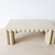 Italian scalloped coffee table in beige lacquer, 1980s