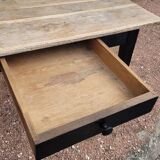 Rustic farm table in old patinated solid oak - 1900s