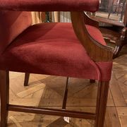 fauteuil de bureau en acajou et velours rouge