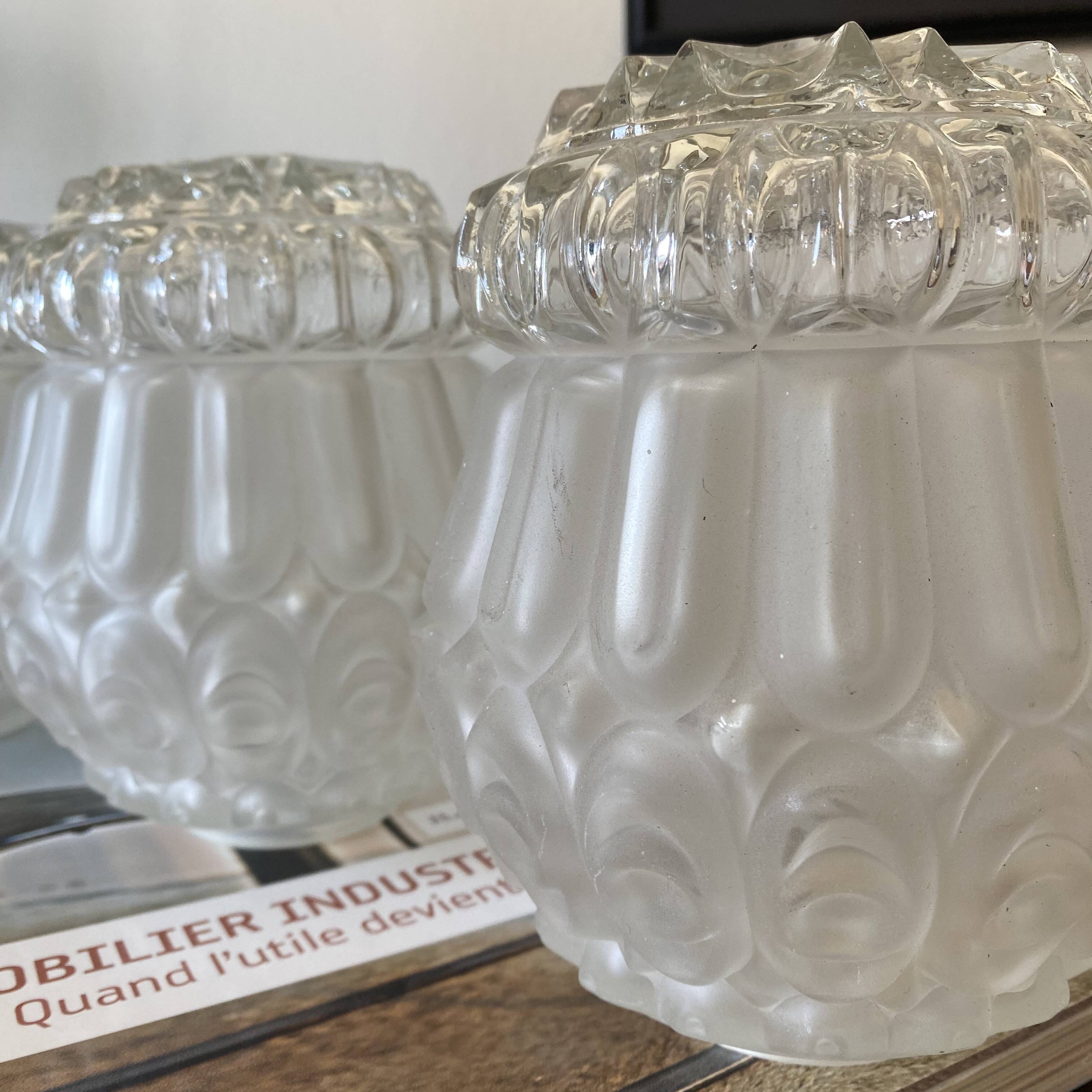 3 antique glass globes for wall lamp chandelier