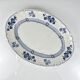 Large oval dish Terre de Fer KG Lunéville, model "Jane", blue, 1890-1915