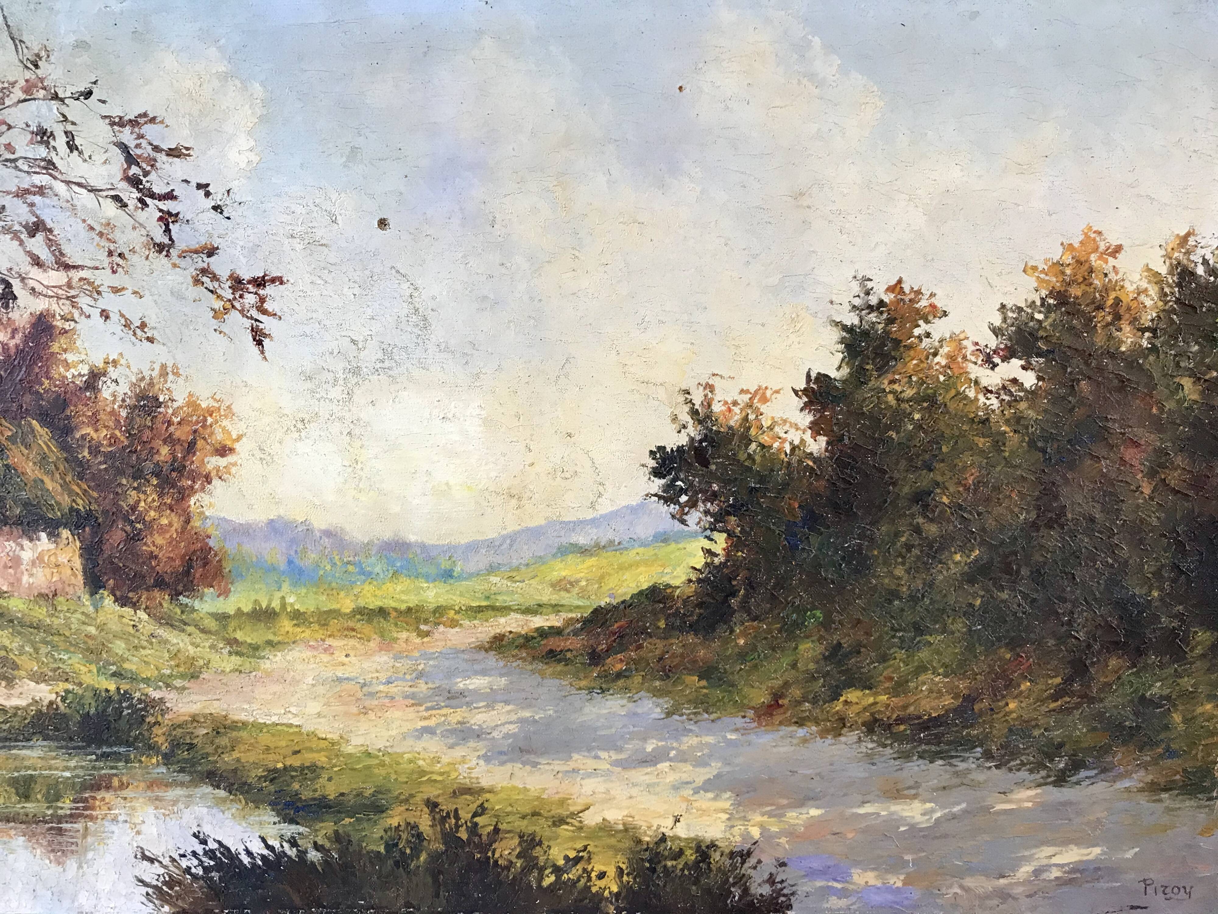 Old landscape painting by Pizoy