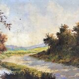 Old landscape painting by Pizoy