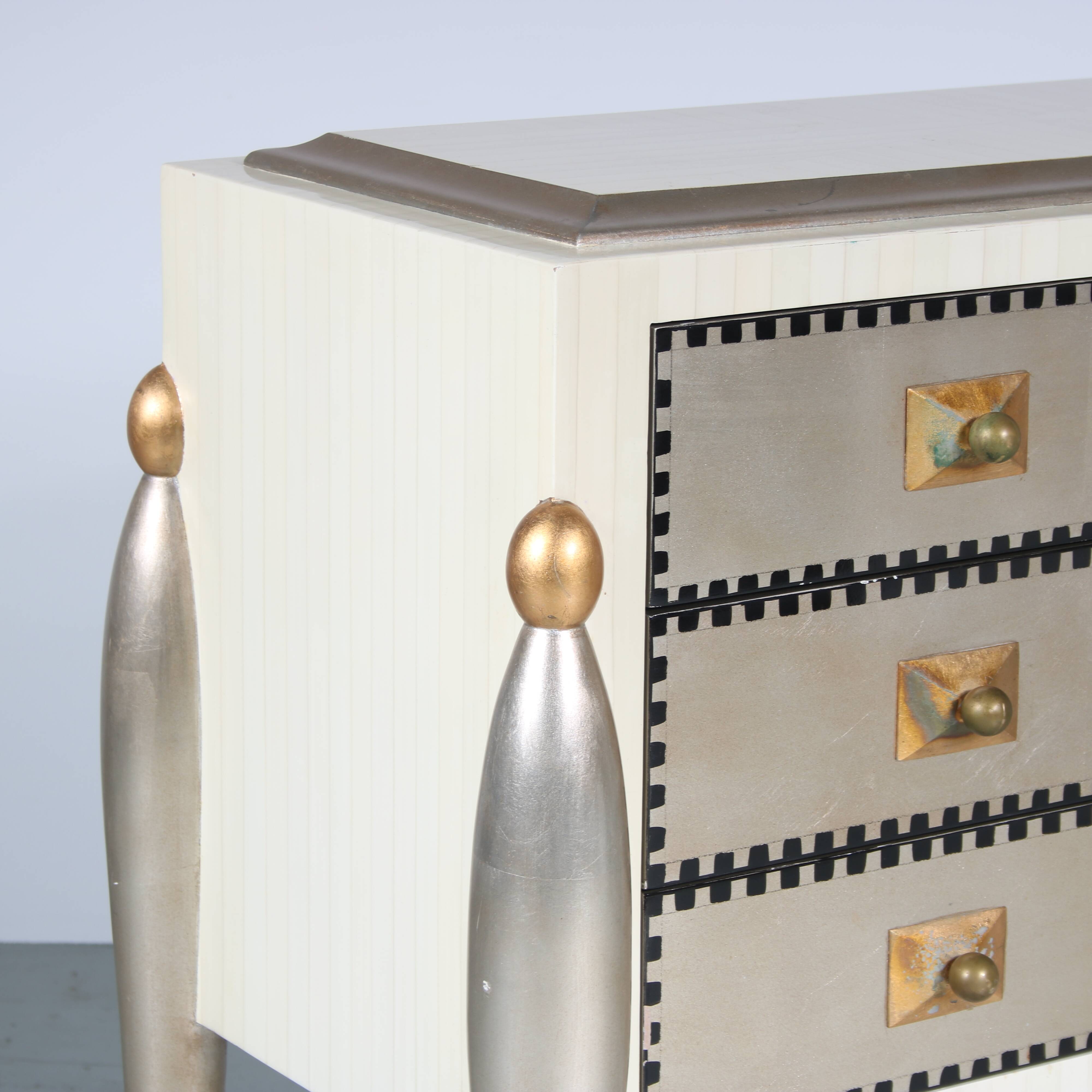 Drawer cabinet in memphis style, italy 1970