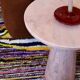 Minimalist natural pink marble side table
