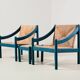 Vico Magistretti Pair of Carimate Lounge Chairs + Stool for Cassina Italy 1960s