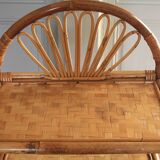 Bamboo and woven straw shelf