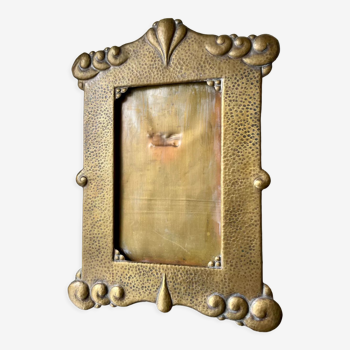 Art nouveau brass metal frame