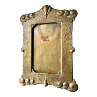 Art nouveau brass metal frame