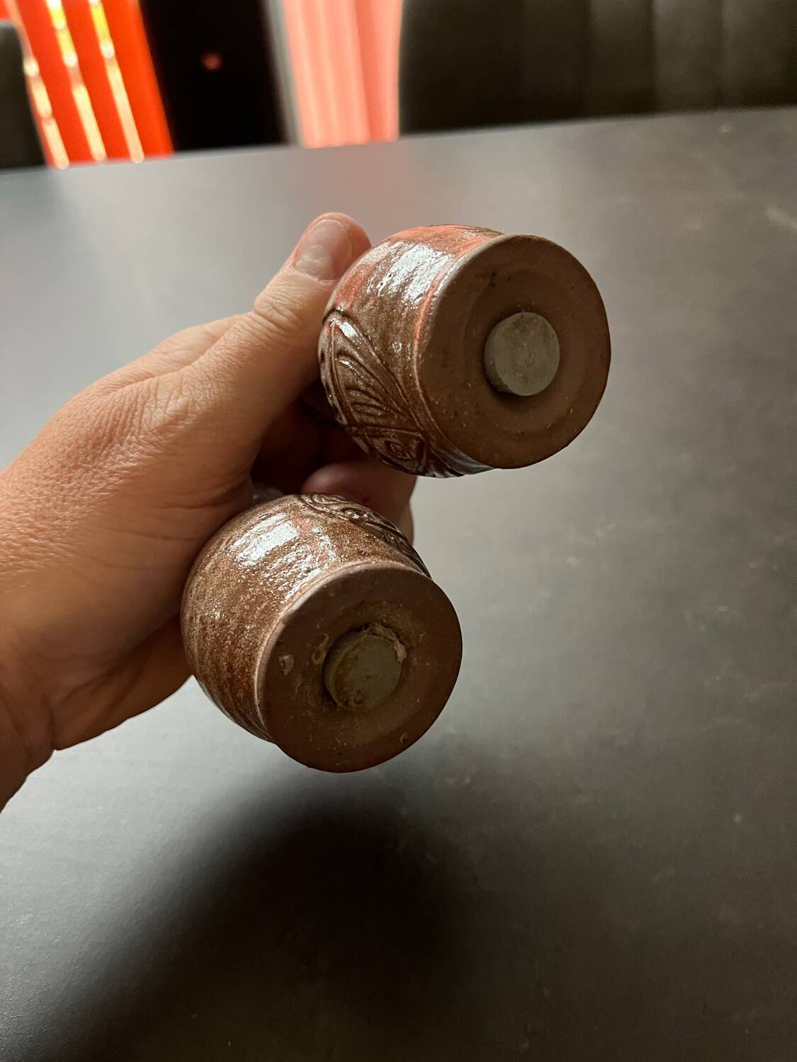 Norbert Pierlot ceramic owl salt and pepper set