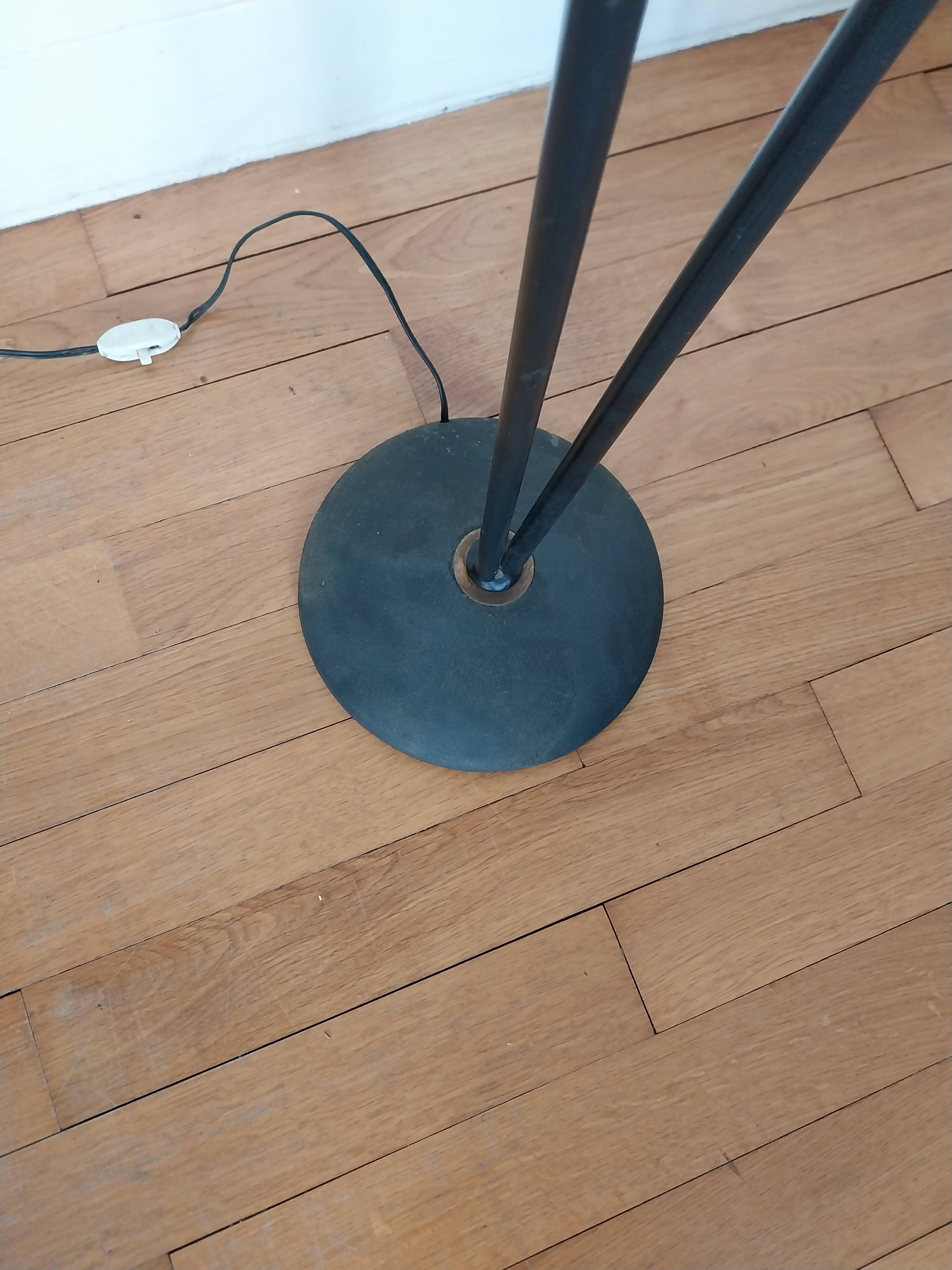 Arlus Lunel 3-branched floor lamp in brass and black metal