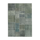 Handmade oriental contemporary 171 cm x 239 cm grey patchwork carpet