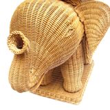 Elephant bass table in rattan.