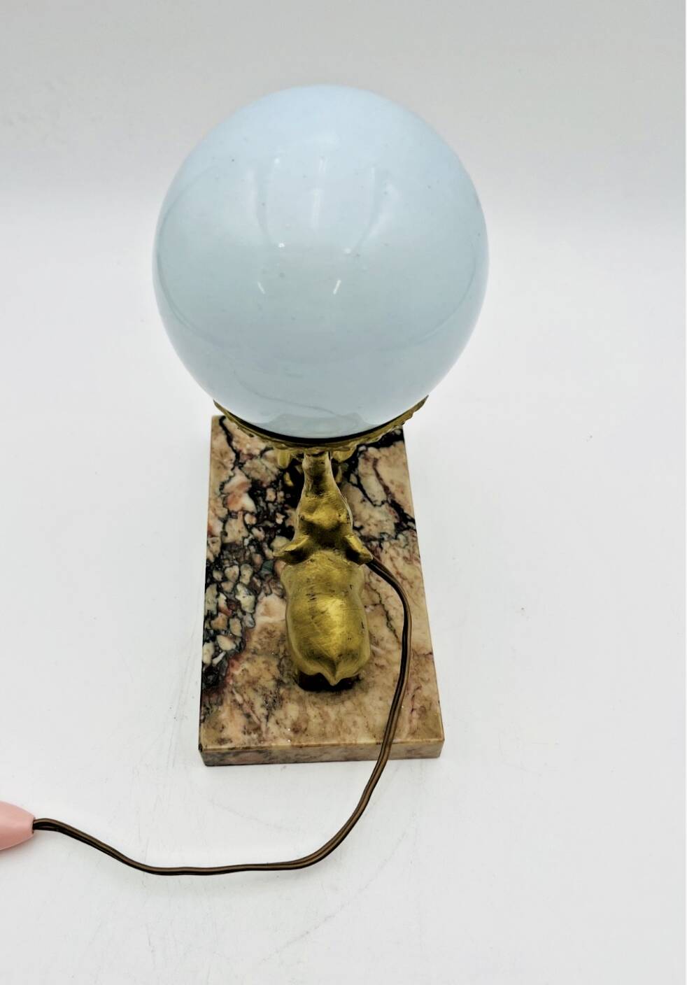 Art Deco ball and elephant lamp on marble base - 653001