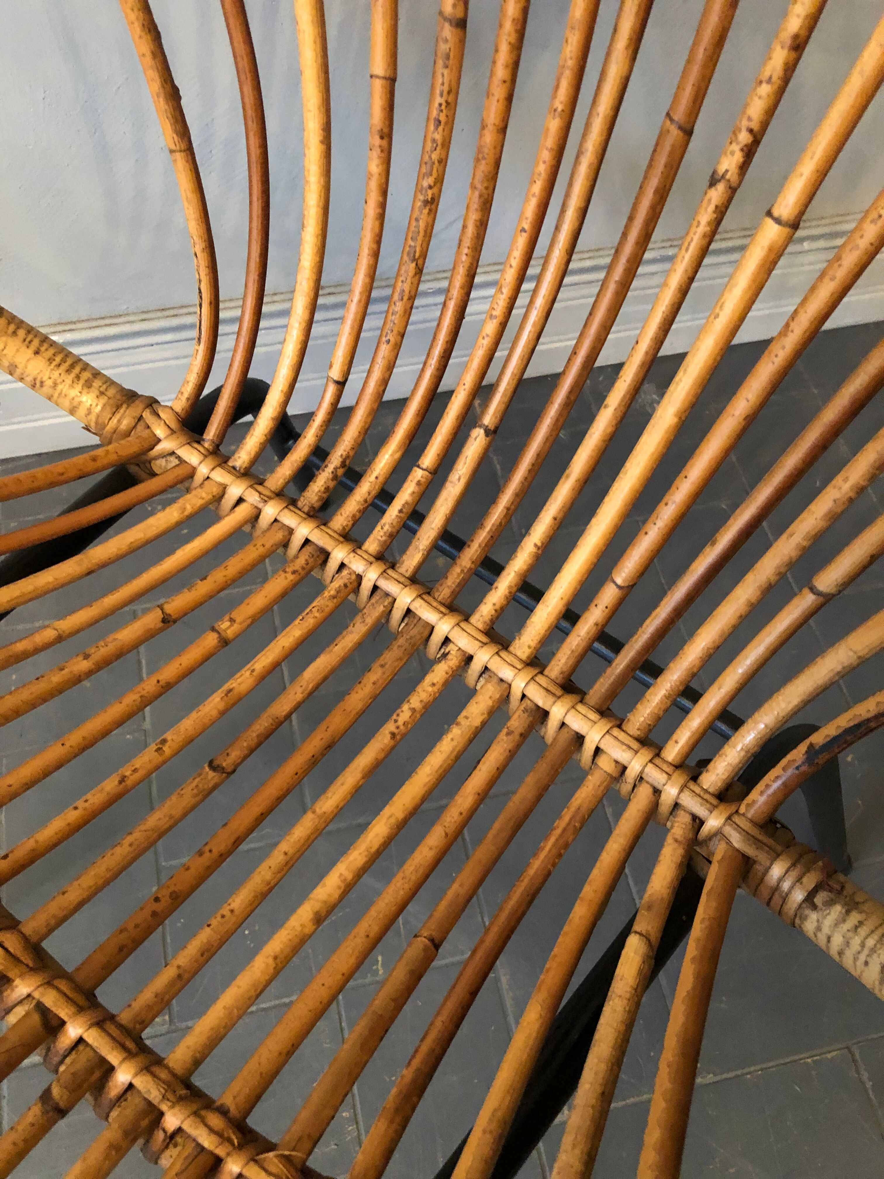 Rattan armchair 50s