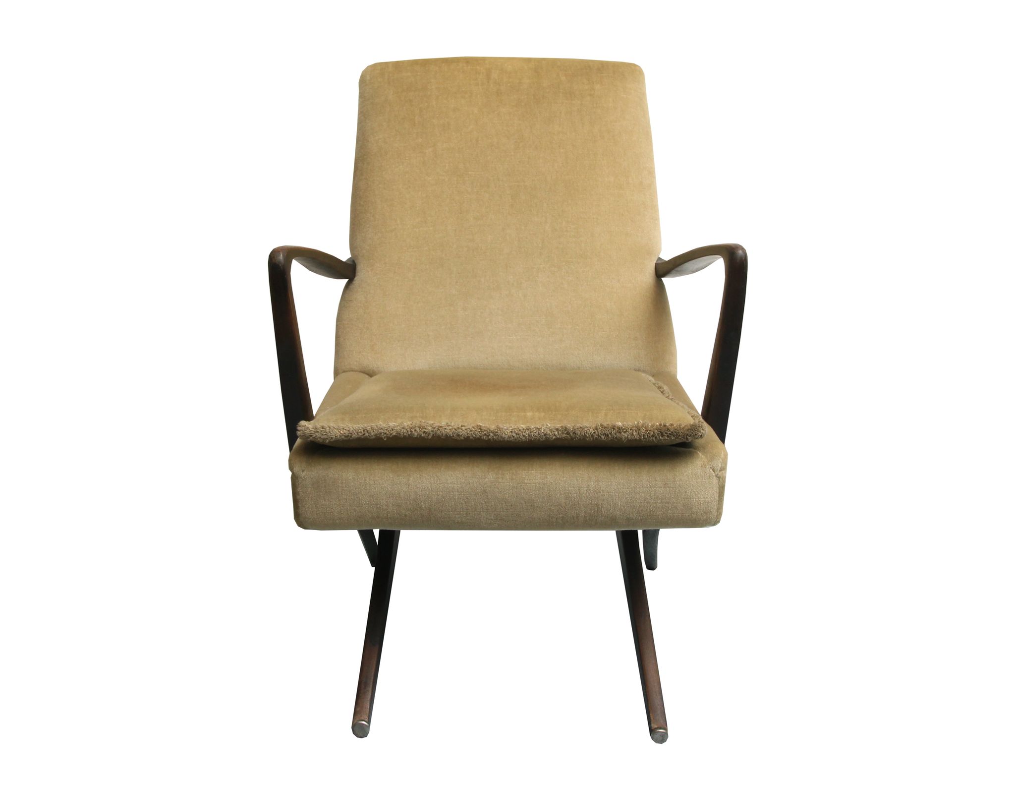 1950s scissor armchair in velvet