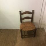 Mini wooden and straw chair