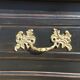 Louis XV style chest of drawers in cherry patinated in black top natural wood