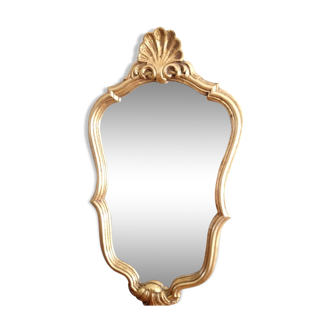 Miroir rocaille doré style Louis XV 33x59cm