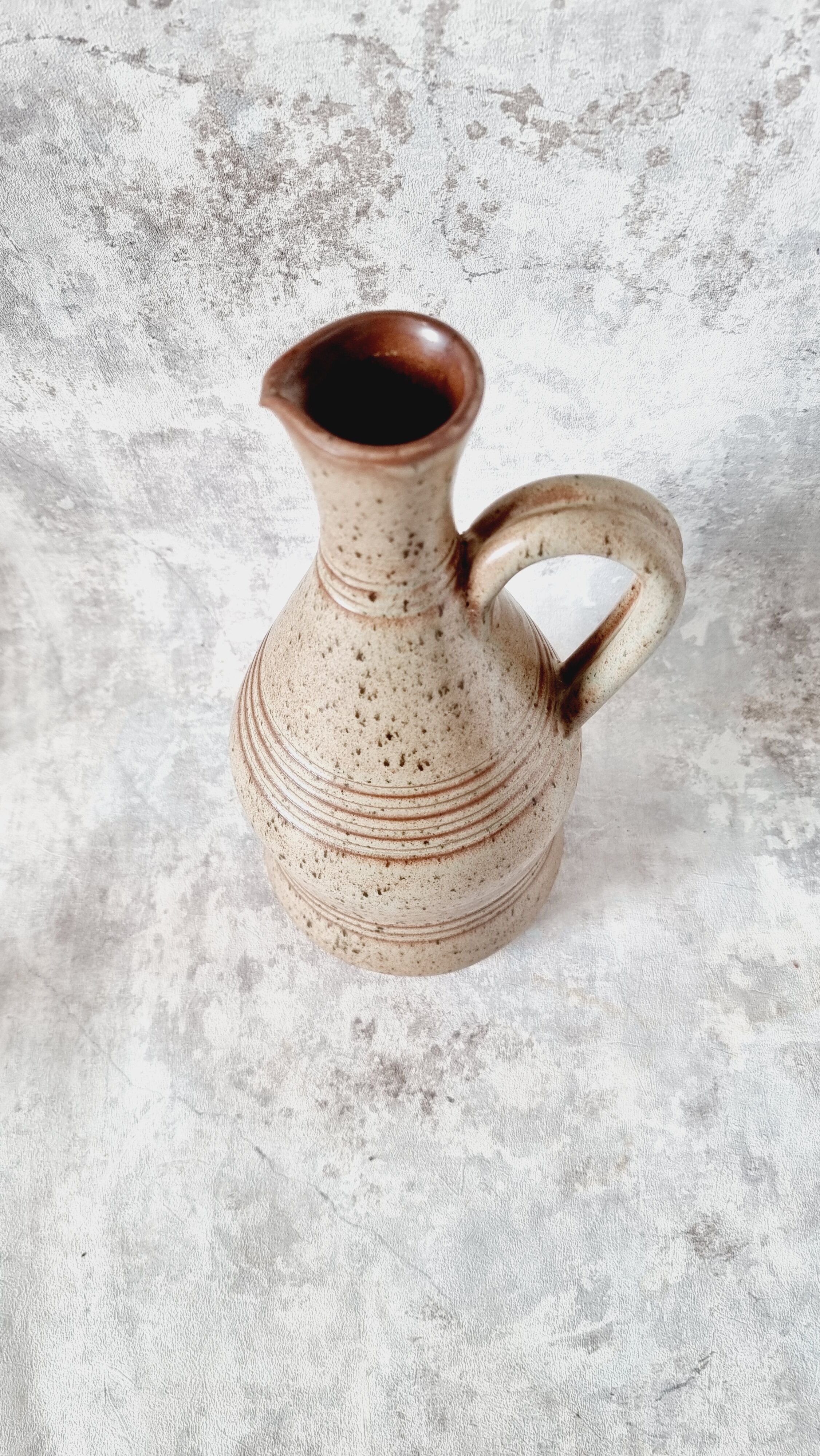 Ceramic pitcher French design and handmade Vallauris 60s