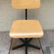 Black metal workshop chair - seated - vintage style adjustable wood file