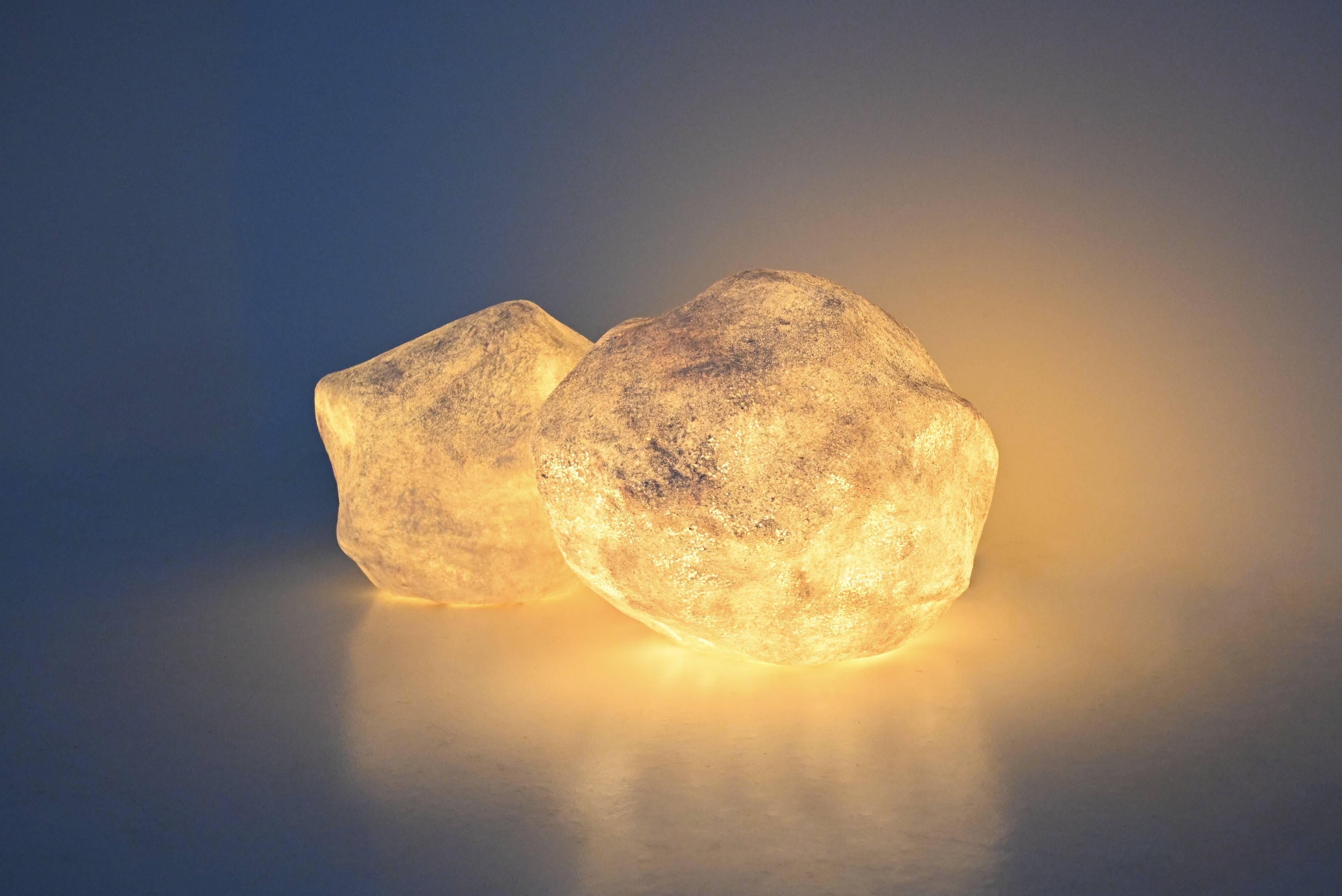 "Dora" stone lamps, created by André Cazenave for Atelier A.