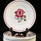 8 flat plates badonviller rose red