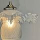 Opaline scalloped pendant light and Art Deco tulip